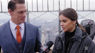 John Cena & Hailee Steinfeld light up the Empire State Building for Make-A-Wish and "Bumblebee"