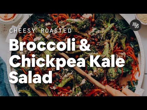 Cheesy Roasted Broccoli Chickpea Kale Salad – Minimalist Baker Recipes