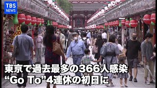 東京で過去最多の３６６人感染、“Ｇｏ Ｔｏ”４連休の初日に