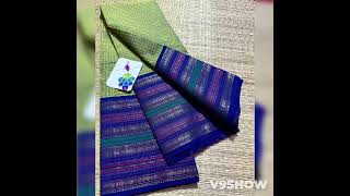 kanchi Cotton saree contrast Rich long bordersBeautiful Zari stripped pallu Blouse,1699+s,9160538899