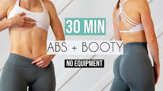 2 in 1 ABS & BOOTY- Home Workout, No Equipment (30 min)