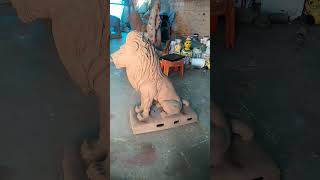 clay lion statue work #shorts #clayvideos