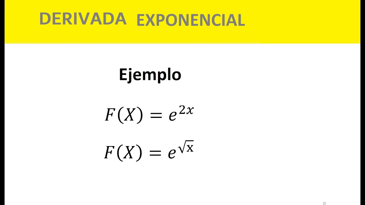 Derivada De Una Función Exponencial Con Raíz - YouTube