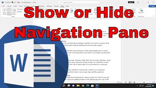 How to Show or Hide Navigation Pane in Microsoft Word [Tutorial]