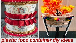 DIY Organizers you need to try with Plastic food containers |  Plastic food containers reuse idea