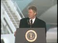 president clinton on arrival in detroit michigan 1993