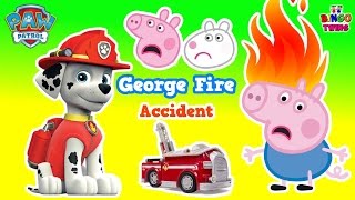 Peppa Pigg House Fire Accident !! PAW PETROL Saves PEPPA PIG George !! Kids LEARNING Video :))