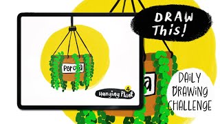 Drawing Challenge with Adobe Fresco - Day 4 | Hanging Plant