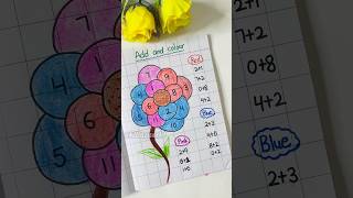 Addition colour coding worksheet for kids #shorts #viral #fun #earlylearning #maths