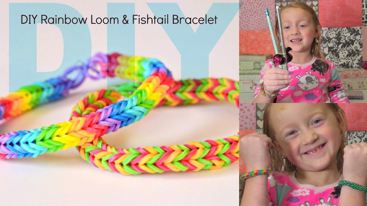 DIY Fishtail Rubberband Bracelet DIY Rainbow Loom - YouTube