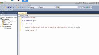 Microsoft Visual C++ Tutorial 1 "Hello World"