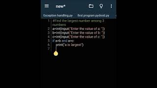 Python Program to Find the Largest Number among Three Numbers
