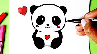 Como desenhar Urso Panda fofo KAWAII ❤ Desenho kawaii - Drawing to Draw