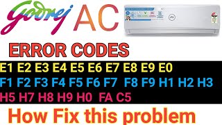 Godrej split Ac how fix error code E1 E2 E3 E4 E5 E0 F1 F2 how to solve troubleshooting.