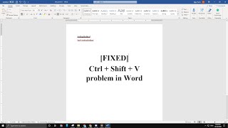 [FIXED] Ctrl + Shift + V problem in Word