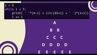 78 Alphabet Triangle Pattern without any pre-defined method using while loop in Python