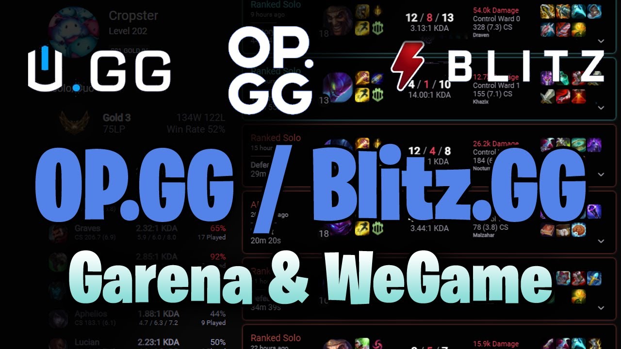 How To Use OP.GG On Garena & WeGame League Of Legends (OP.GG U.GG Blitz ...