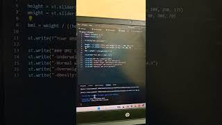 web app in Python streamlit tutorial and project BMI height and weight