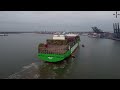 evergreen ever alp the worlds biggest ship 🌎 docking at felixstowe on its maiden voyage.