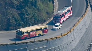 Private bus trying to overtake KSRTC on Wayanad Ghat road | Kerala bus  overtaking