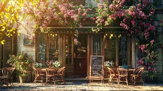 Springtime Street & Smooth Spring Jazz Music at Outdoor Coffee Shop Ambience for Relax, Good Mood