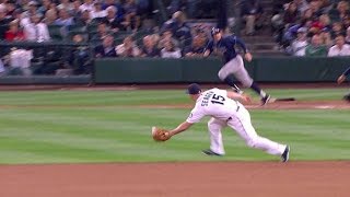 TB@SEA: Seager slides to make a play on Miller