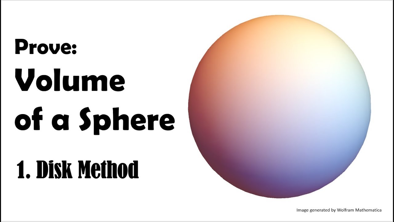 Prove: Volume Of A Sphere (Disk Method) - YouTube