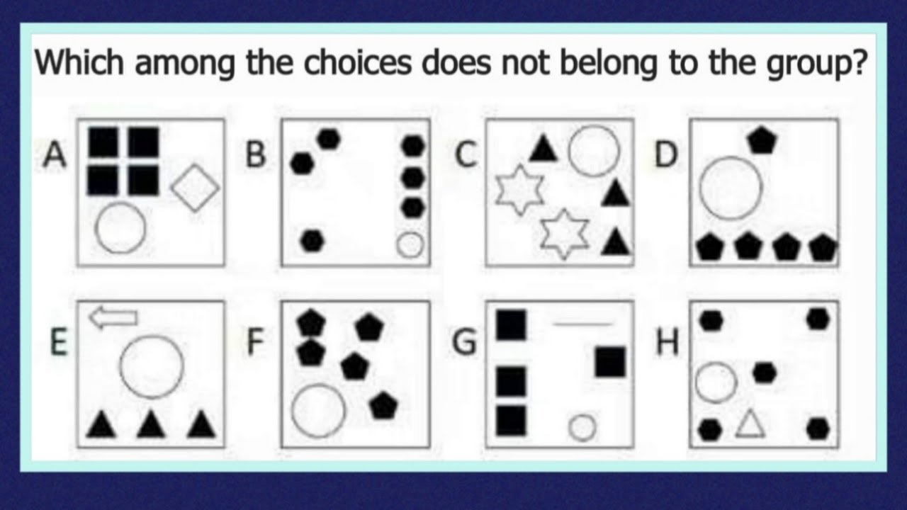 Abstract Reasoning: Which Among The Choices Does Not Belong To The ...