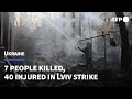 Ukraine's emergency services respond after deadly Russian strike on Lviv | AFP