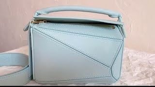 LOEWE/罗意威 22年新款 Puzzle系列 女士mini海蓝宝石色发货实拍