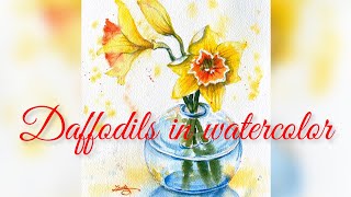 Continuing from last time of Pencil Sketch- Watercolor Painting-Daffodil- Tutorial Step by Step