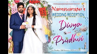 NAMAVARPU'S WEDDING RECEPTION || DIVYA + PRUDHVI || 16-1-23@10:00AM || JONA LIVE\u0026 LED WALLS