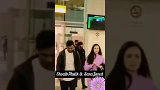 New couple SanaJaved and ShoaibMalik spotted on Airport!