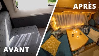 On transforme l'INTÉRIEUR de notre vieux CAMPING-CAR (déco, banquettes, rangements) !