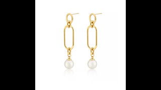 DLB Happiness Series Elegant Shell Bead Earrings Gold