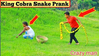 King Cobra Snake Prank 🐍 (Part 3) | Fake Snake Prank Video on Public | Razu prank tv