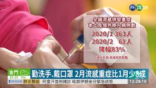 勤洗手.戴口罩 2月流感重症比1月少8成 | 華視新聞 20200225