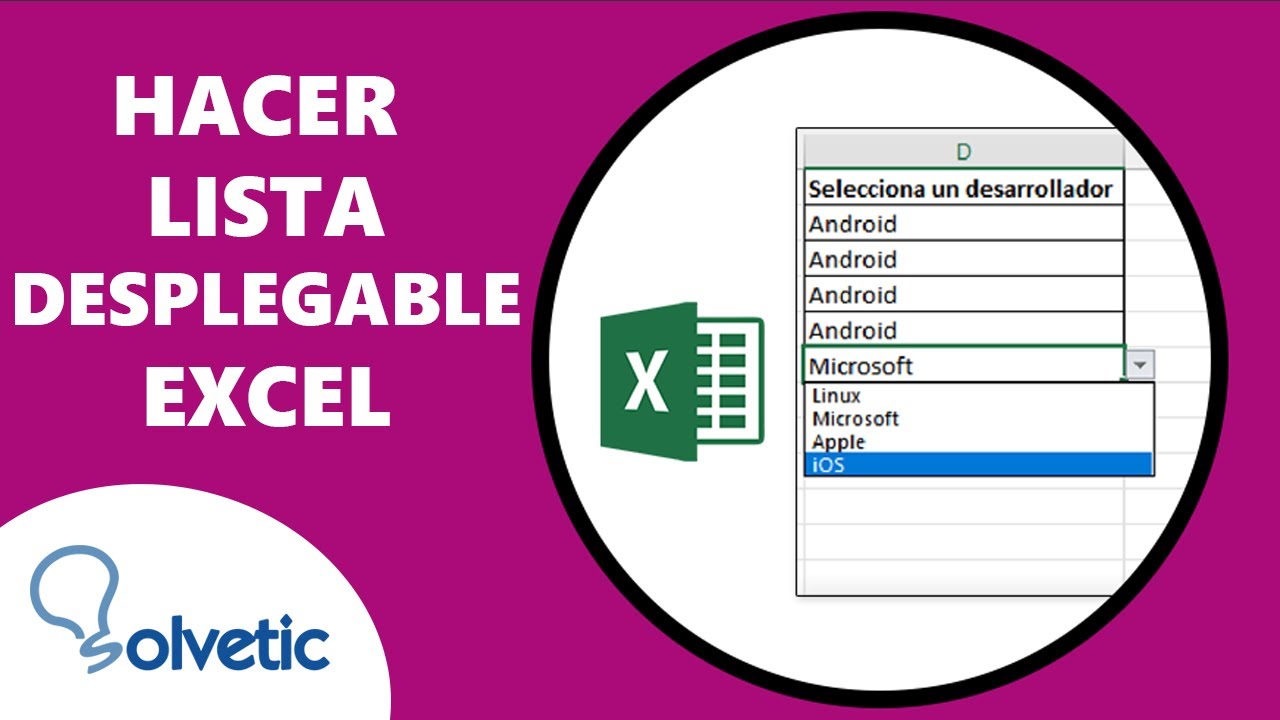 HACER LISTA DESPLEGABLE En Excel - YouTube