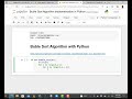 LECT 20 Bubble Sort Algorithm Implementation in Python