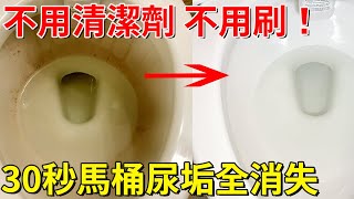 去除馬桶尿垢不用清潔劑、不用刷！只要簡單2步，教你30秒快速有效清潔馬桶【中老年養生社】