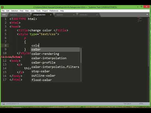 How To Change Text Color In HTML And CSS --Tutorial 8 - YouTube