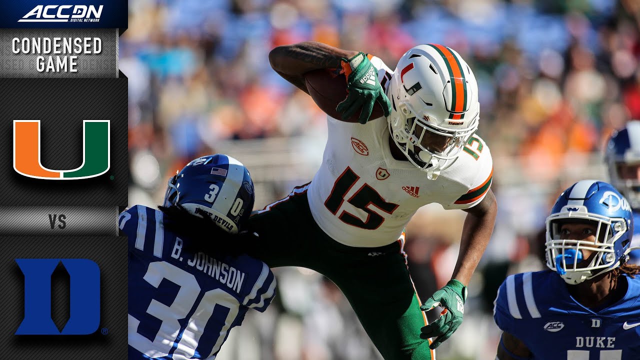 Miami Vs. Duke Condensed Game | 2021 ACC Football - YouTube