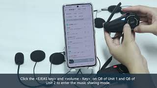 EJEAS Q8 MESH INTERCOM MUSIC SHARE OPERATION