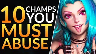 Top 10 BEST CHAMPS with BROKEN OP Power Spikes - Pro Tips to Solo CARRY | League of Legends Guide