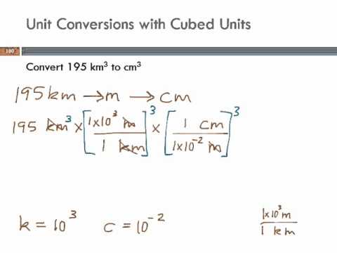 Unit Conversions with Cubed Units: cubic km to cubic cm Unit Conversions with Cubed Units: cubic km to cubic cm