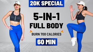 60 MIN SWEATY FULL BODY WORKOUT for Weight Loss | Intense No Repeat Home Workout