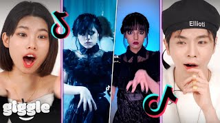 Koreans react to "Wednesday Addams Dance Challenge" TikToks!