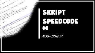 Skript SpeedCode #1 | MSG-System