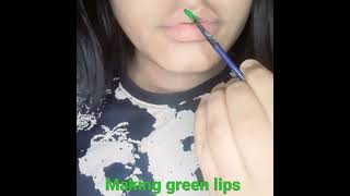 green lipstick | green lipstick makeup | beauty 💄 #asmr #shorts #stayhomestaysafe