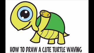 How to Draw a Turtle Step by Step Easy for Kids + Beginners Cartoon style